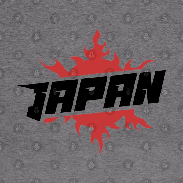 Japan logo badge fire sun emblem typography by SpaceWiz95